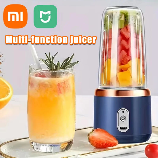 Portable Electric Juicer – Multifunctional USB-Powered Smoothie Blender with Double Cups for Fruit Juices, Milkshakes, and More.